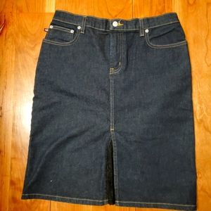 Denim skirt low rider